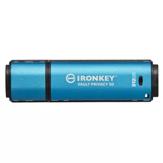 Unitate de stocare Kingston Ironkey Vault Privacy 50/512GB/USB 3.2/USB-A/Albastru