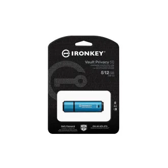 Unitate de stocare Kingston Ironkey Vault Privacy 50/512GB/USB 3.2/USB-A/Albastru Unitate de stocare Kingston Ironkey Vault Privacy 50/512GB/USB 3.2/USB-A/Albastru