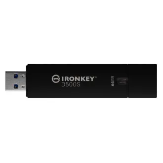 Kingston Ironkey D500S/64GB/USB 3.2/USB-A/Negru