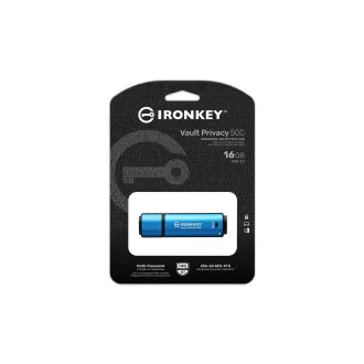 Kingston Ironkey Vault Privacy 50C/16GB/USB 3.2/USB-C/Albastru