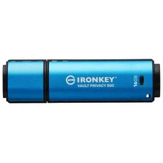 Kingston Ironkey Vault Privacy 50C/16GB/USB 3.2/USB-C/Albastru Kingston Ironkey Vault Privacy 50C/16GB/USB 3.2/USB-C/Albastru