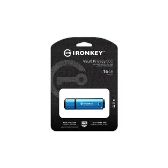 Kingston Ironkey Vault Privacy 50C/16GB/USB 3.2/USB-C/Albastru Kingston Ironkey Vault Privacy 50C/16GB/USB 3.2/USB-C/Albastru