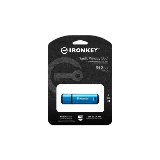 Kingston Ironkey Vault Privacy 50C/512GB/USB 3.2/USB-C/Albastru