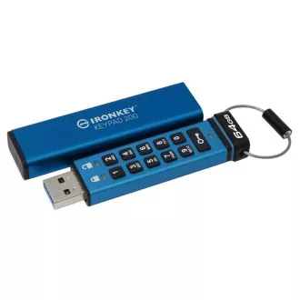 Kingston IronKey Keypad 200/64GB/USB 3.2/USB-A/Blue