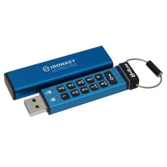 Kingston IronKey Keypad 200/64GB/USB 3.2/USB-A/Blue Kingston IronKey Keypad 200/64GB/USB 3.2/USB-A/Blue