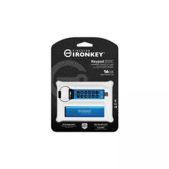 Tastatură Kingston Ironkey 200C/16GB/USB 3.0/USB-C/Albastru