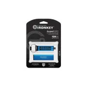 Tastatură Kingston Ironkey 200C/128GB/USB 3.0/USB-C/Albastru