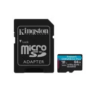 Adaptor Kingston Canvas Go Plus A2/Micro SDXC/64GB/UHS-I U3 / Clasa 10/+