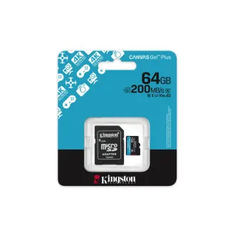Adaptor Kingston Canvas Go Plus A2/Micro SDXC/64GB/UHS-I U3 / Clasa 10/+ Adaptor Kingston Canvas Go Plus A2/Micro SDXC/64GB/UHS-I U3 / Clasa 10/+
