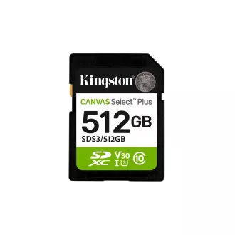 Kingston Canvas Select Plus/SDXC/512GB/UHS-I U3/Clasa 10