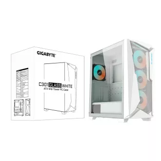 GIGABYTE C301 GLASS/Midi Tower/Transpar./alb