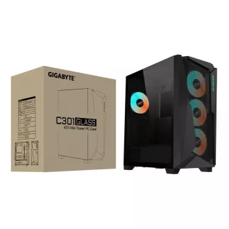 GIGABYTE C301 GLASS/Midi Tower/Transpar./Negru