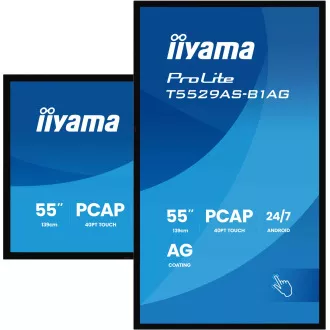 55 inchi iiyama T5529AS-B1AG: IPS, 4K UHD, Android, 24/7