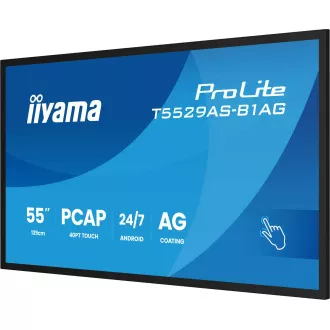 55 inchi iiyama T5529AS-B1AG: IPS, 4K UHD, Android, 24/7