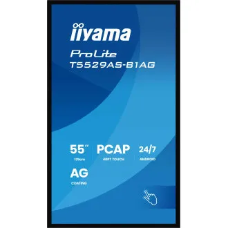 55 inchi iiyama T5529AS-B1AG: IPS, 4K UHD, Android, 24/7