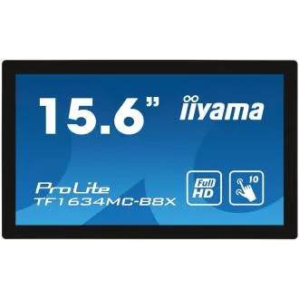 Ecran iiyama TF1634MC-B8X de 15,6": IPS, FullHD, capacitiv, 10P, 450cd/m2, VGA, DP, HDMI, IP65, negru