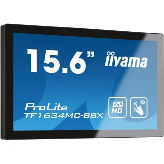 Ecran iiyama TF1634MC-B8X de 15,6": IPS, FullHD, capacitiv, 10P, 450cd/m2, VGA, DP, HDMI, IP65, negru