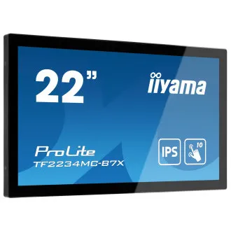 Ecran iiyama TF2234MC-B7X de 22": IPS, FullHD, capacitiv, 10P, 350cd/m2, VGA, DP, HDMI, IP65, negru