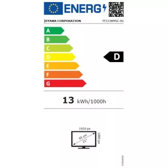 Ecran iiyama TF2238MSC-B1 de 22": PCAP, IPS, FHD, HDMI, DP