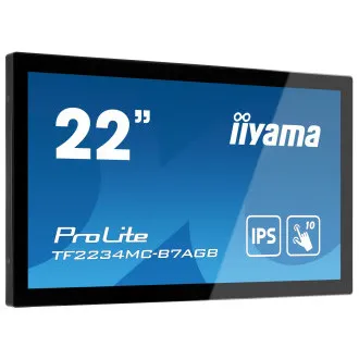 Ecran iiyama TF2234MC-B7AGB de 22": IPS, FullHD, capacitiv, 10P, 350cd/m2, VGA, HDMI, DP, IP65, negru