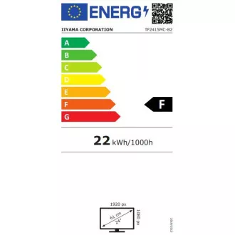 Ecran iiyama TF2415MC-B2 de 24": VA, FullHD, capacitiv, 10P, 350cd/m2, VGA, DP, HDMI, negru