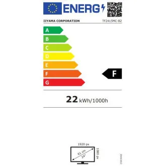 Ecran iiyama TF2415MC-B2 de 24": VA, FullHD, capacitiv, 10P, 350cd/m2, VGA, DP, HDMI, negru