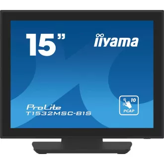 Ecran iiyama T1532MSC-B1S de 15" cu funcție PCAP, 10P, FHD, HDMI, DP