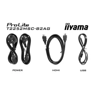 Ecran LCD de 22" iiyama T2252MSC-B2AG-IPS, FHD, 10P,