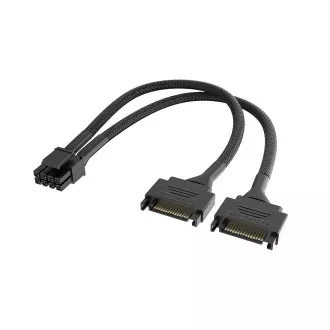 AKASA - Cablu adaptor de alimentare dublu SATA la CPU cu 8 pini AKASA - Cablu adaptor de alimentare dublu SATA la CPU cu 8 pini
