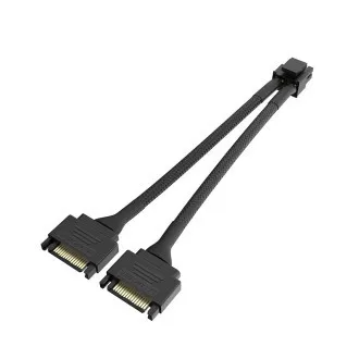 AKASA - Cablu adaptor de alimentare dublu SATA la CPU cu 8 pini AKASA - Cablu adaptor de alimentare dublu SATA la CPU cu 8 pini