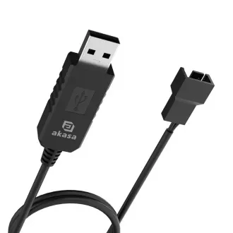 AKASA - Cablu convertor de tensiune step-up de la 5V la 12V CC pentru USB la ventilator PC cu 3 și 4 pini AKASA - Cablu convertor de tensiune step-up de la 5V la 12V CC pentru USB la ventilator PC cu 3 și 4 pini