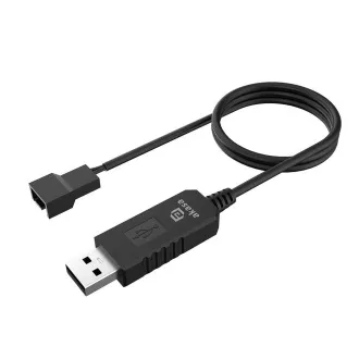 AKASA - Cablu convertor de tensiune step-up de la 5V la 12V CC pentru USB la ventilator PC cu 3 și 4 pini AKASA - Cablu convertor de tensiune step-up de la 5V la 12V CC pentru USB la ventilator PC cu 3 și 4 pini