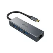 AKASA - Hub USB Type-C 4-în-1 cu Ethernet