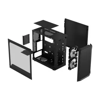 Fractal Design Focus 2 RGB Black TG Nuanță transparentă/Midi Tower/Transpar./Negru