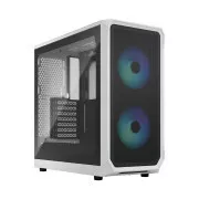Fractal Design Focus 2 RGB White TG Nuanță clară/Midi Tower/Transpar./Alb-negru