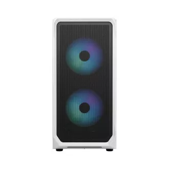 Fractal Design Focus 2 RGB White TG Nuanță clară/Midi Tower/Transpar./Alb-negru