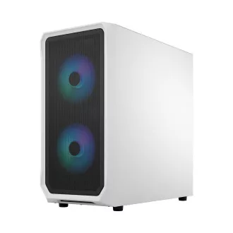 Fractal Design Focus 2 RGB White TG Nuanță clară/Midi Tower/Transpar./Alb-negru