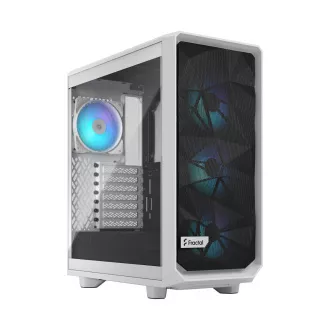 Fractal Design Meshify 2 Compact RGB White TG Nuanță transparentă/Midi Tower/Transpar./Alb