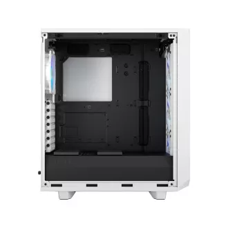 Fractal Design Meshify 2 Compact RGB White TG Nuanță transparentă/Midi Tower/Transpar./Alb