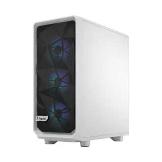 Fractal Design Meshify 2 Compact RGB White TG Nuanță transparentă/Midi Tower/Transpar./Alb