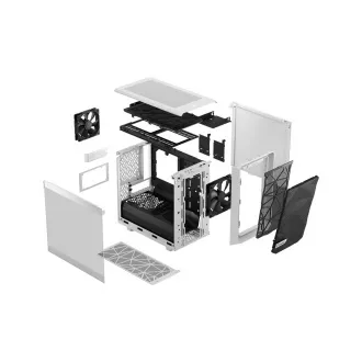 Fractal Design Meshify 2 Nano White TG Nuanță transparentă/Mini ITX/Transpar./Alb Fractal Design Meshify 2 Nano White TG Nuanță transparentă/Mini ITX/Transpar./Alb