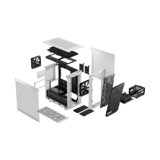 Fractal Design Meshify 2 Mini White TG Nuanță transparentă/Micro ATX/Transpar./Alb