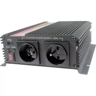 Convertizor de tensiune Carspa CAR1KU-12 12V/230V USB 1000W, sinusoidal modificat Convertizor de tensiune Carspa CAR1KU-12 12V/230V USB 1000W, sinusoidal modificat
