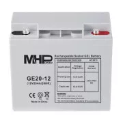 Baterie cu gel MHPower GE20-12 12V/20Ah, Terminal T1 - M5, Ciclu profund