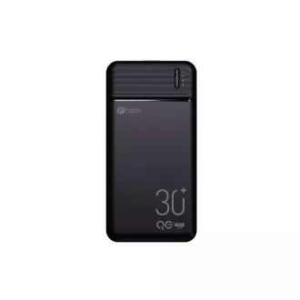 Powerbank C-tech 30000mAh, Li-Pol, 20W, USB-C/USB-A/micro USB