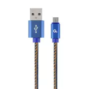 Cablu USB-A/microUSB din denim împletit Gembird 1m