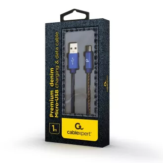 Cablu USB-A/microUSB din denim împletit Gembird 1m