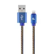 Cablu USB-A/Lightning din denim împletit Gembird 2m
