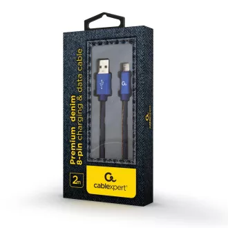 Cablu USB-A/Lightning din denim împletit Gembird 2m