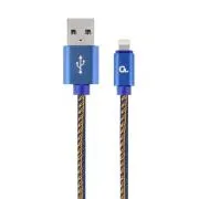 Cablu USB-A/Lightning din denim împletit Gembird 2m